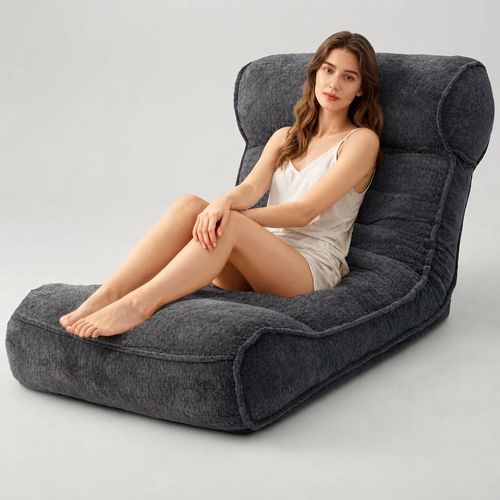 Indoor Floor Chair, Black