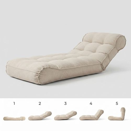 Adjustable Backrest Chaise, Beige