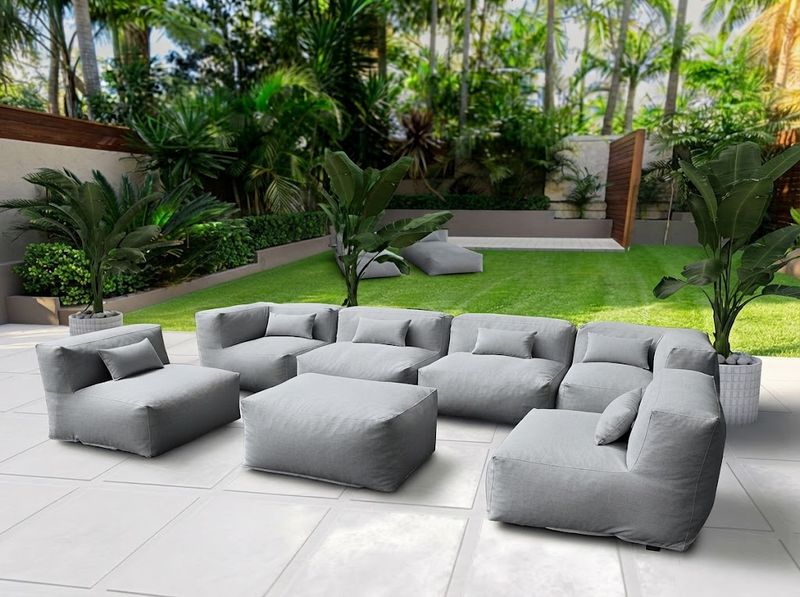 ANNY-H Seven-Piece Sectional Set, Dark Gray