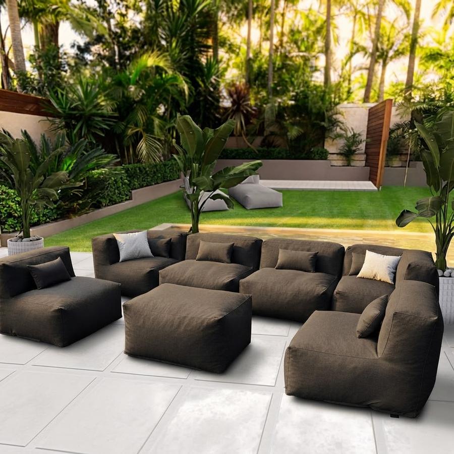 ANNY-H Seven-Piece Sectional Set, Dark Gray